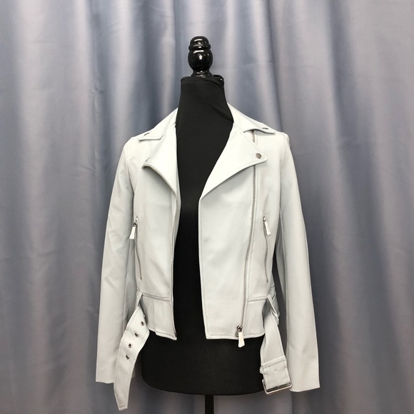 Club Monaco-Blue blazer moto zipper jacket - Picture 5 of 9